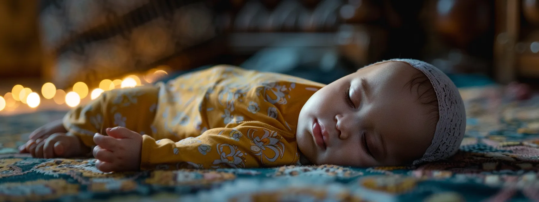 a baby peacefully undergoing the traditional islamic practice of tahliq, symbolizing the welcoming of newborns into the faith.