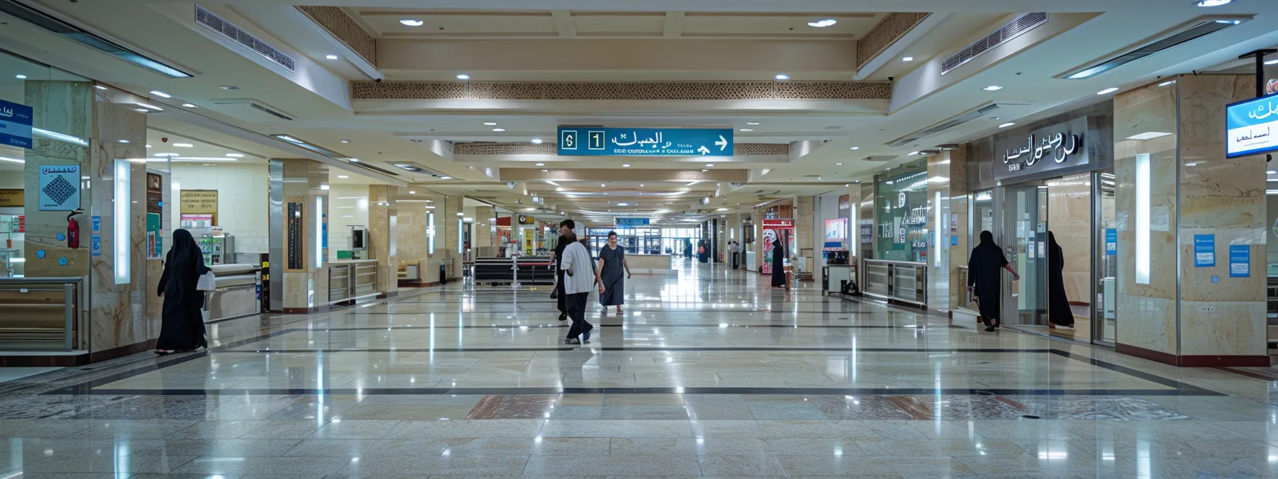 a modern medical center at the entrance of the mosque, with a digital cashless payment system, providing seamless and efficient healthcare services for umrah pilgrims.